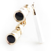 Veber Opera БГЦ 3x25 бинокль театральный лорнет белый/золотой