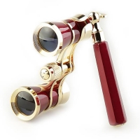 Veber Opera БГЦ 3x25 бинокль театральный лорнет красный/золотой