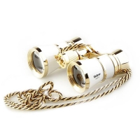 Veber Opera БГЦ 3x25 бинокль театральный с цепочкой, белый/золотой