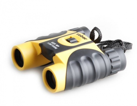 Veber 10x25 WP бинокль черный с желтым